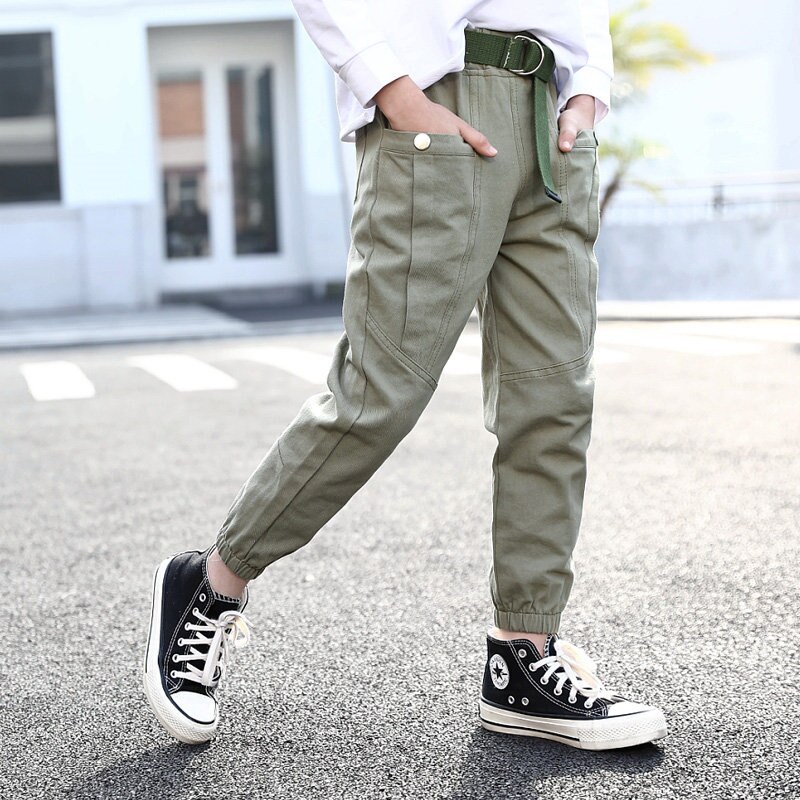Casual lapset tytöt cargo housut pinkki musta väri street wear housut lasten vaatteet löysät housut vyö teinitytölle 4 8 12y