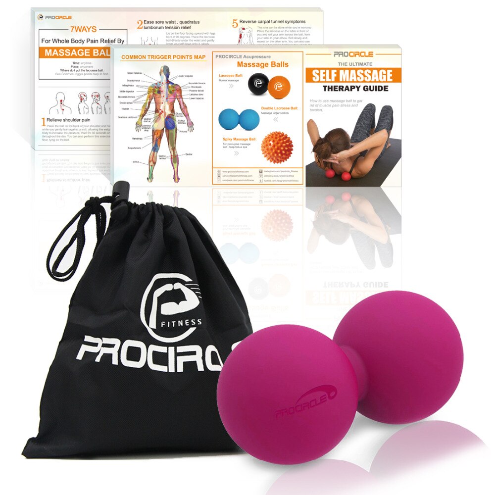 ProCircle Pinda Lacrosse Bal-Dubbele Massage Bal voor Myofasciale Release en Triggerpoint Therapie MET GRATIS TAS