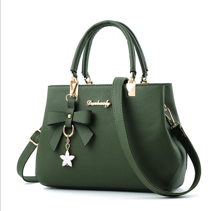 Shujin Mode Schoudertas Vrouwen Luxe Handtassen Vrouwen Zakken Pruim Boog Zoete Messenger Crossbody Tas Voor Vrouwen: green