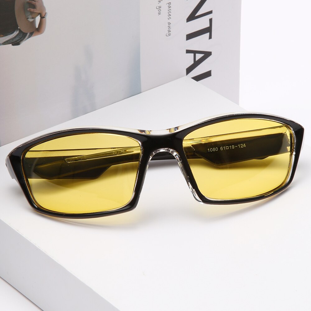 Yameize anti-blænding nattesyn briller til kørsel mænd polariserede solbriller gul linse briller fiskerifører chauffør gafas