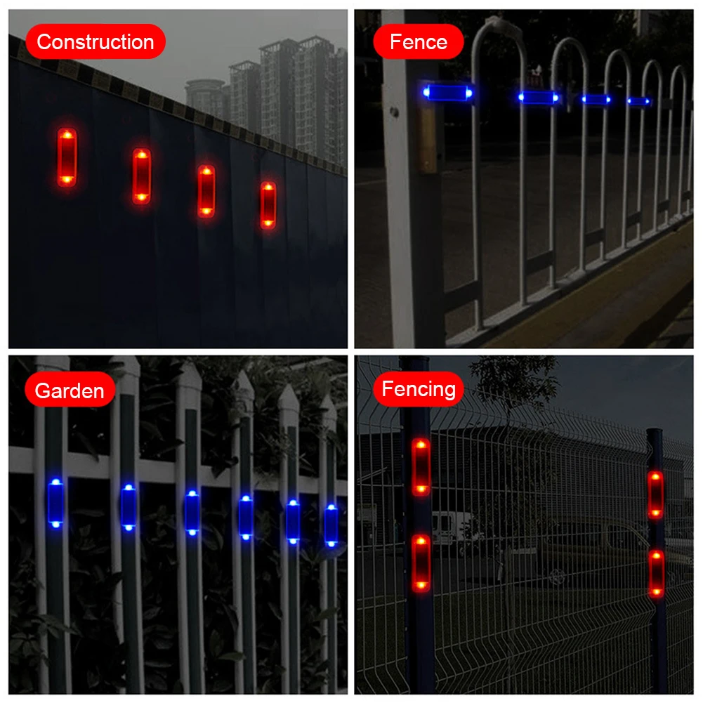 1-5 Stuks Auto Waarschuwingslampje Voor Fiets Motorfiets Scooters Solar Led Waarschuwt Licht Rood-Blauw Led Strobing Signaal Zonne-Energie Knipperlicht