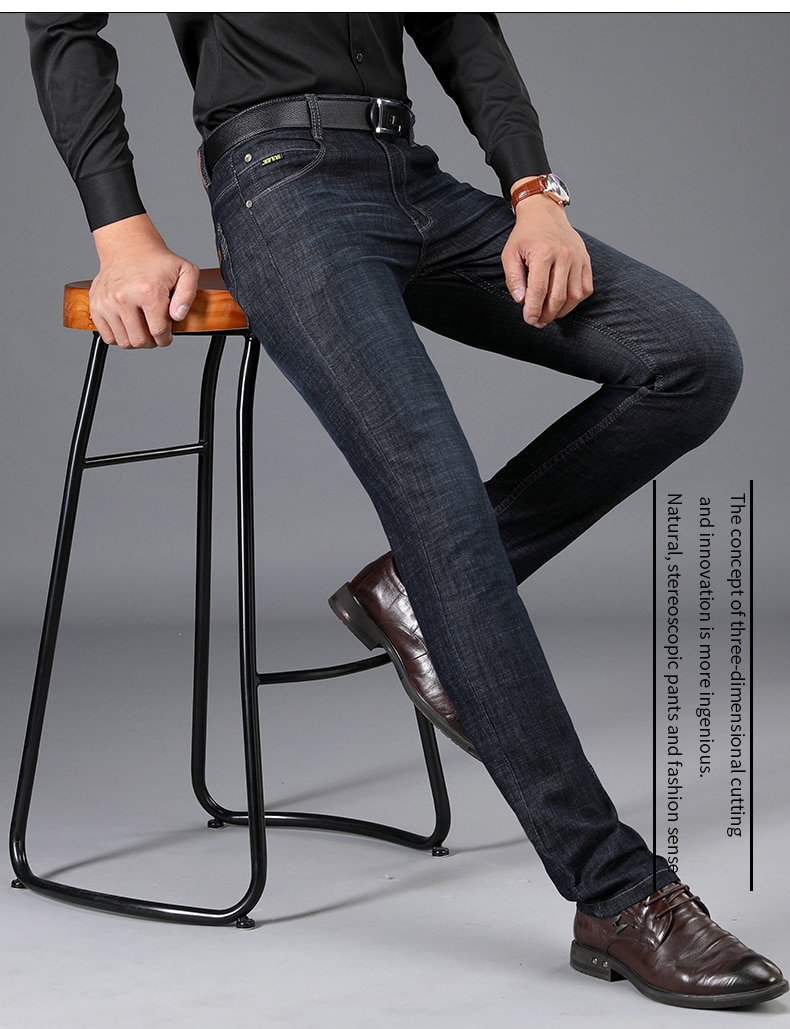 Sulee mærke mærke mænd jeans tyk vinter efterår stil jeans slim stretch jeans herre jeans stil