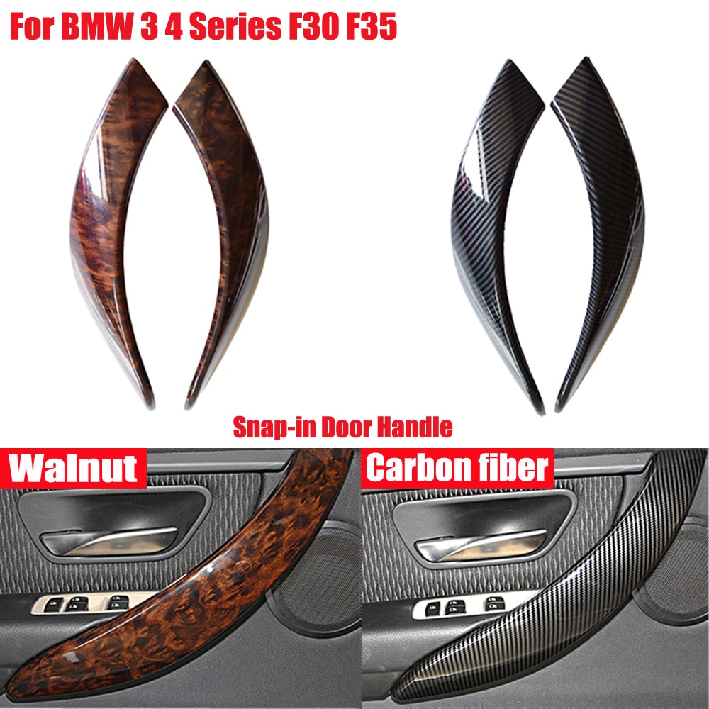 Auto Snap-In Interieur Deurklink Beschermen Trim Pull Carbon Textuur Voor Bmw 3 4 Serie F30 F31 f32 F33 F34 F35 F80 F82 -19