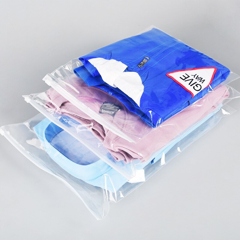 25pcs Plastic Storage Bag transparent Clear Zipper Seal Travel Bags Zip Lock Valve Slide Seal Packing Pouch Cosmetic Clothing