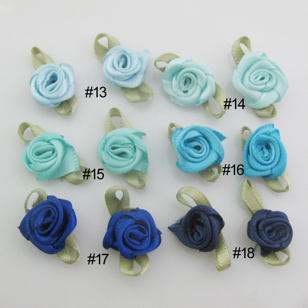 30 Farben zur Auswahl, 50 Stück, modische Rosenrosetten mit Blatt, Stoff, Blumen, Zubehör, DIY, Basteln, Nähzubehör