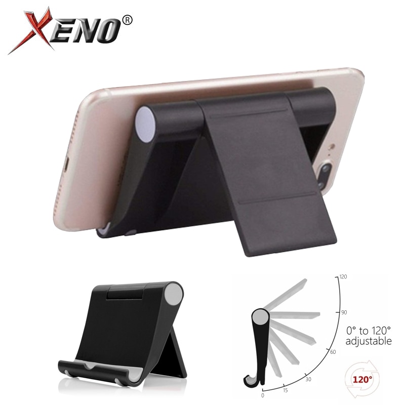 Suporte de mesa ajustável para celular, suporte dobrável de plástico antiderrapante para telefone móvel em 7 cores