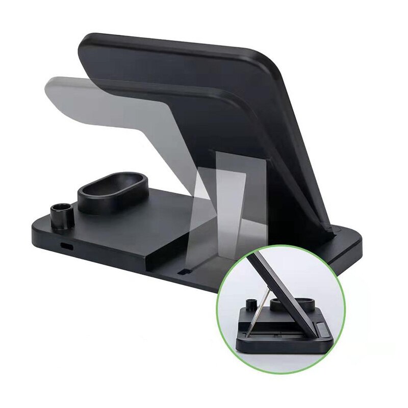 4-in-1 Wireless Charger Stand for iPhone, Apple Watch, AirPods - 15W Qi Fast Charging Desk Holder