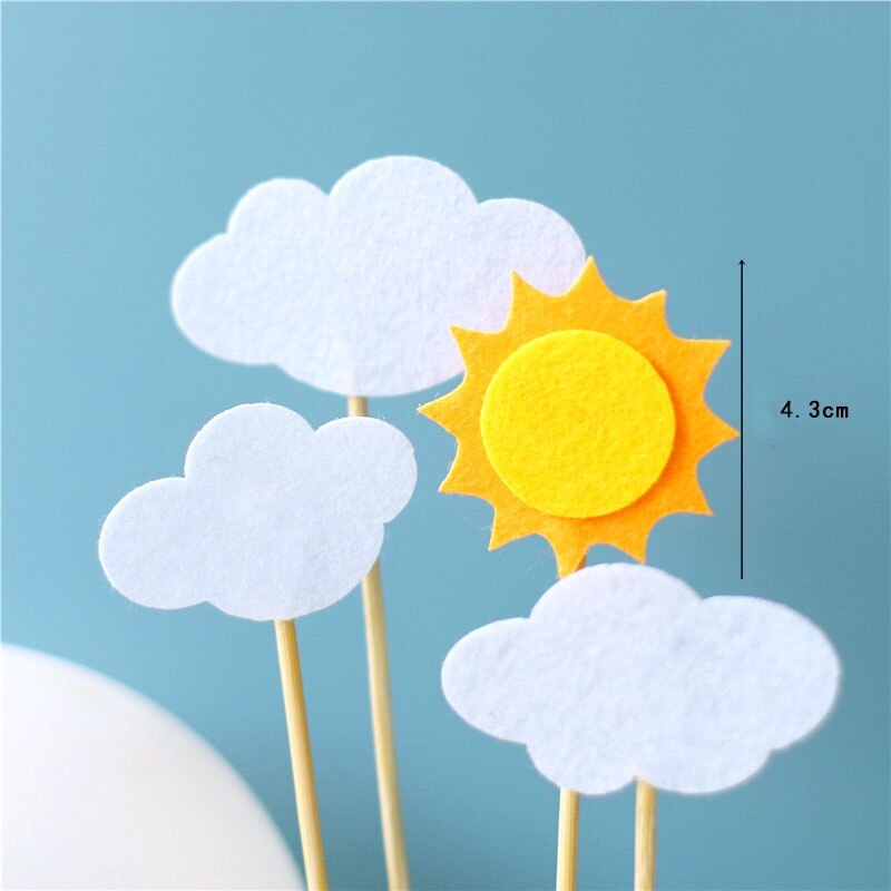 Cute Cartoon Animal Cake Topper Lion panda elephant jungle Cupcake Topper For Festive Farm Birthday Party Dessert Decor: cloud