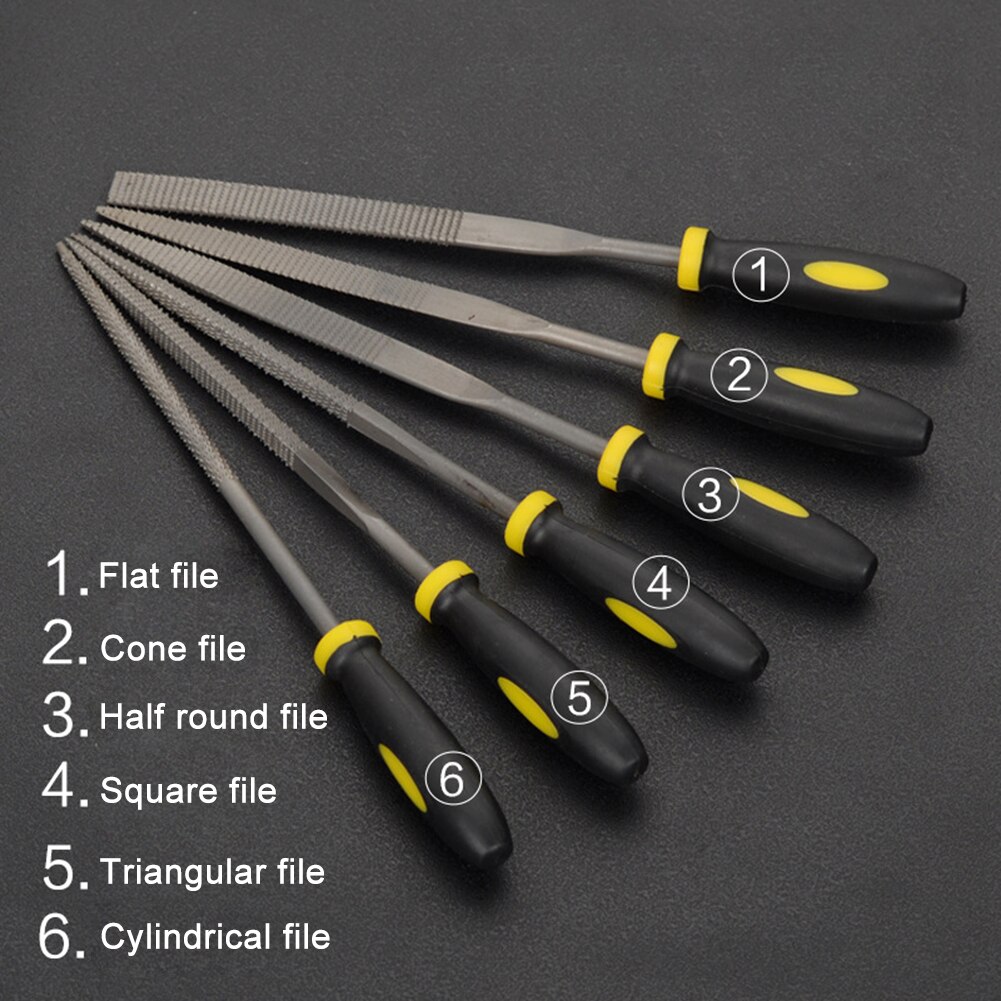 6pcs 140mm Metal Filing Rasp Needle File Wood Carving Tool Woodworking File Hand Tool Set