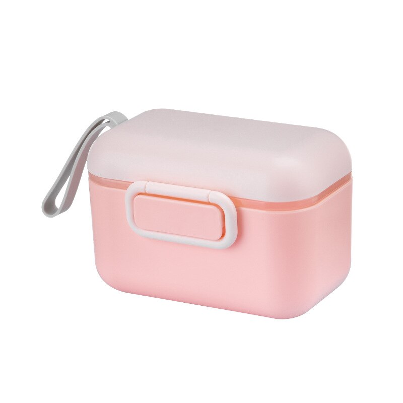 baby melkepulver bærbar baby matte oppbevaringsboks essensiell frokostblanding spedbarn melkepulver boks smårolling snacks container: Rosa-s
