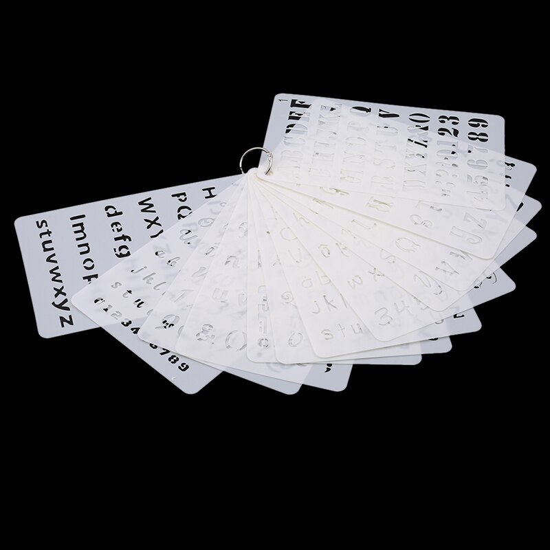 12PCS/set Letter And Number Stencils Alphabet Stencil For A5 Bullet Journal Supplies Painting Drawing Craft Scrapbooking