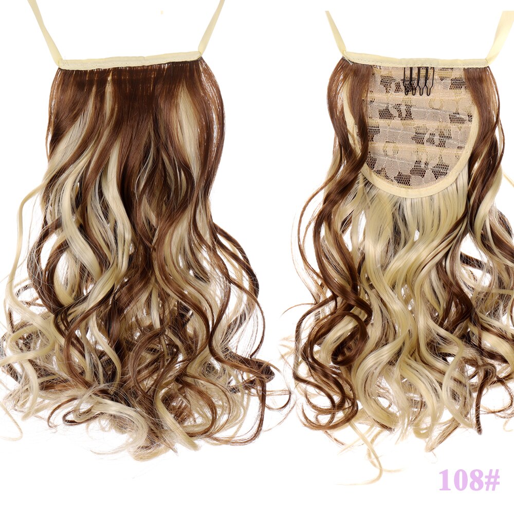 Allaosify Bruin Zwarte Hittebestendige Synthetische Hair Extensions Paardenstaart Hair Extensions Koord Paardenstaart 12 &quot;Hair Extensions: 108