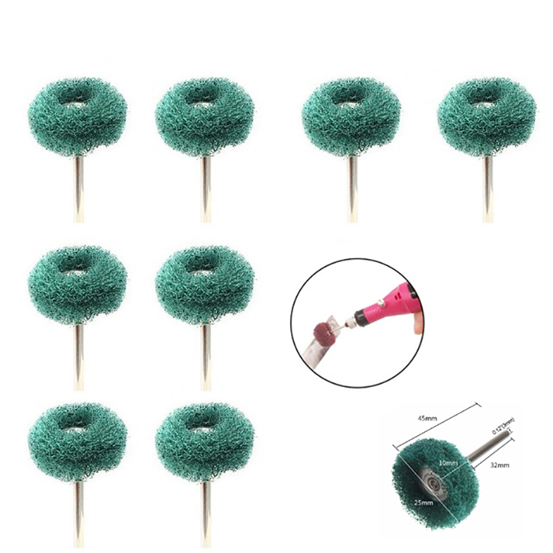 5-20pcs Mini Drill Abrasive Brush Nylon Buffing Polishing Wheel Dremel Rotary Hand Tool Accessories Set Rust Remover: 6*20mm / Gold