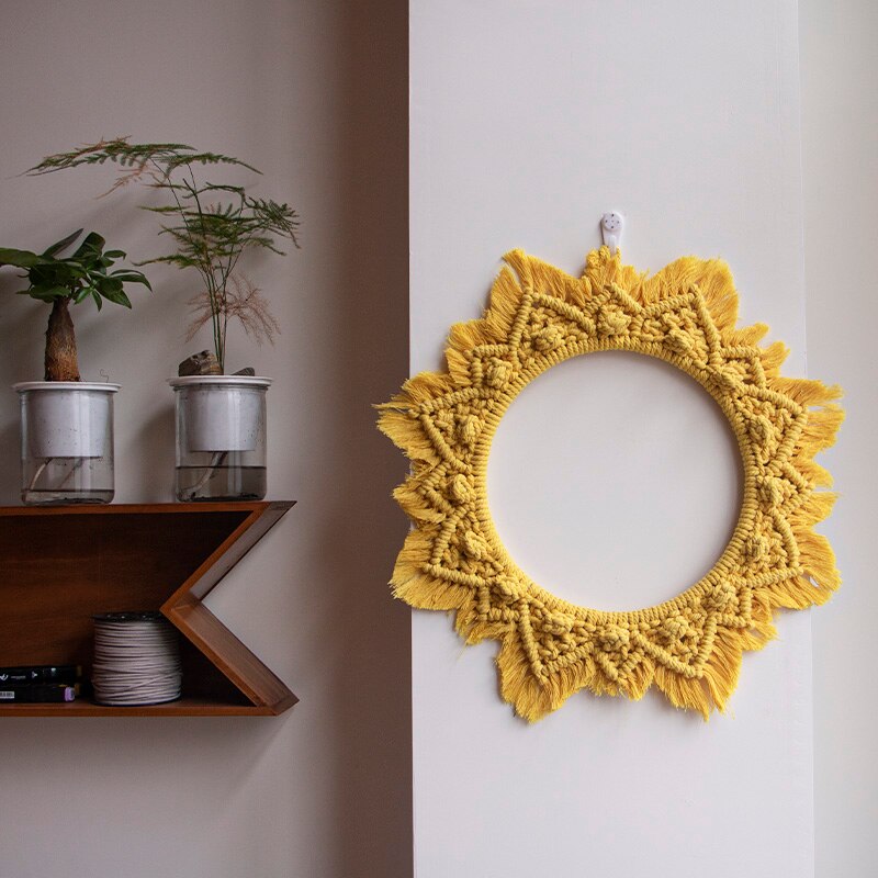 Boho Kerst Wandtapijt Ronde Macrame Mandala Decor Katoen Geweven Krans Muur Opknoping Kerst Decoraties Voor Thuis Slaapkamer