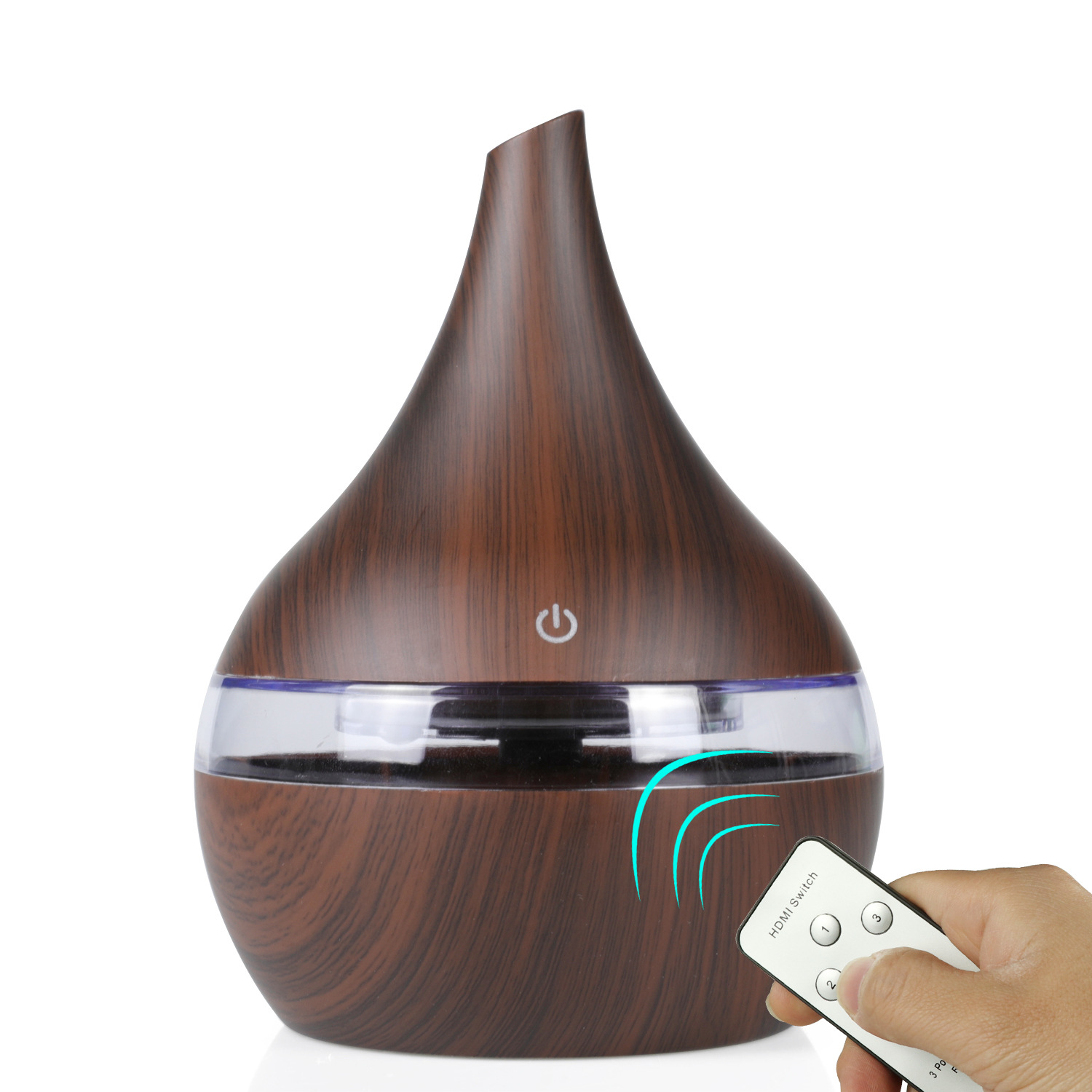 Essentiële Olie Diffuser 300Ml Usb Luchtbevochtiger Houtnerf Met 7 Kleur Led Verlichting Voor Thuis En kantoor En Auto: Dark Wood