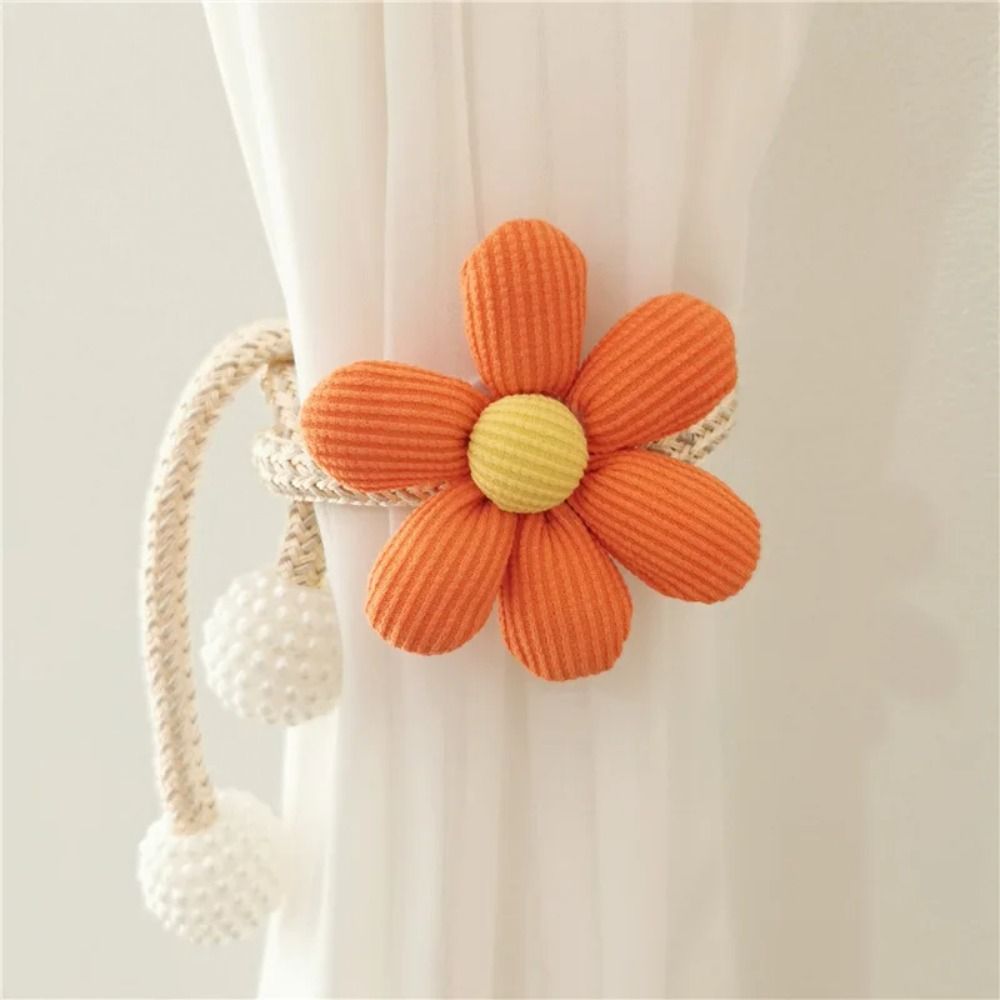 Embrasse magnétique en forme de fleur pour rideau, 1 pièce, joli support pour chambre d'enfant: Gris clair