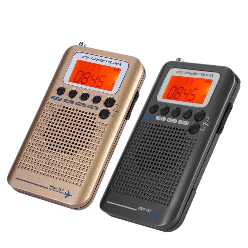 Portable Full Band Radio Aircraft Band Receiver FM/AM/SW/ CB/Air/VHF World Band with LCD Display