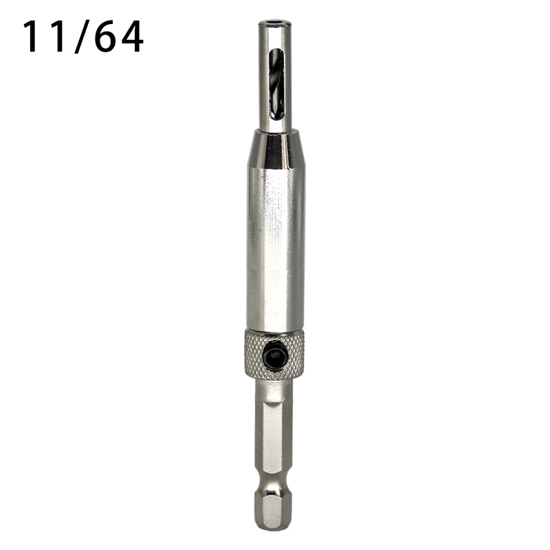 1/3/4/7 peças hss 1/4 ''hex shank autocentrante fechadura da porta dobradiça broca ferramenta de furo piloto 5/64 7/64 9/64 11/64 13/64 1/4 polegadas: Prateado