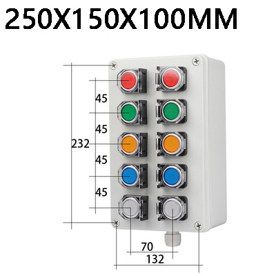 Indoor and outdoor button box Emergency stop start switch Power reset alarm iron door elevator motor Electrical control box: sky blue