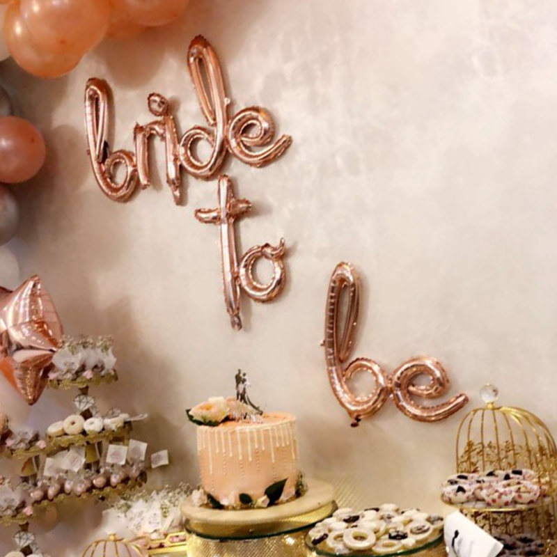 JQSYRISE 1 ensemble mariée à être Script lettre feuille ballon Bachelorette fête poule nuit décor fiançailles mariage mariée douche Supplie