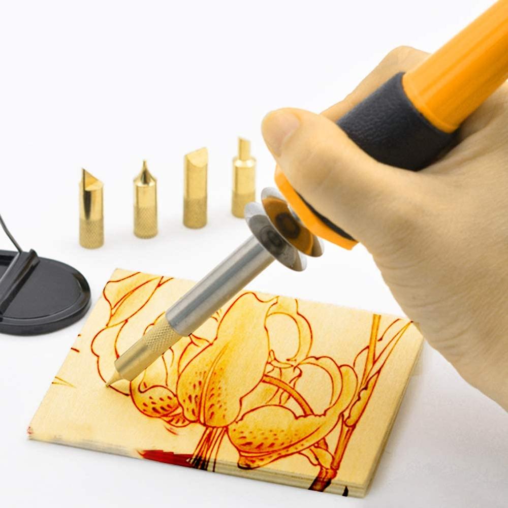 LMDZ 34 Pcs Leather Working Kit, Leather Crafting Tools and Supplies, Leather Starter Kit with Leather Burning Tool