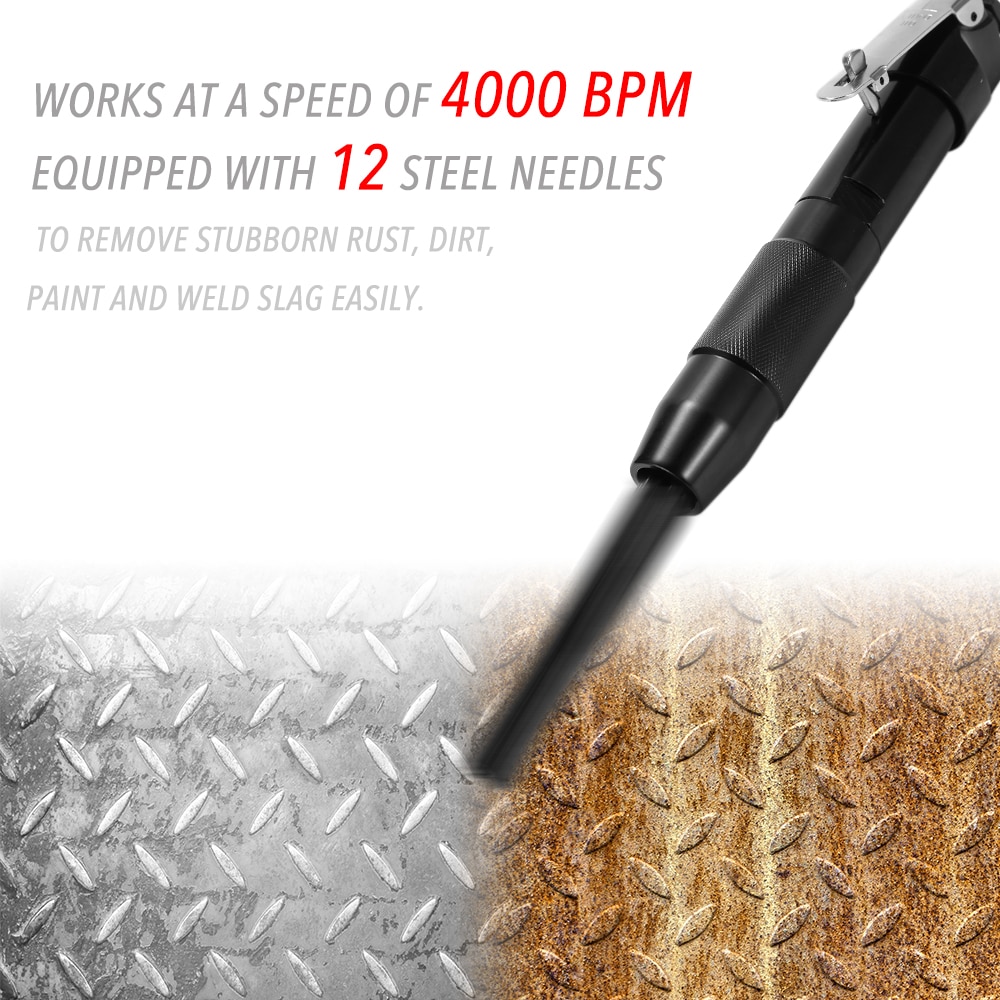 12 Needle Scaler Air Pneumatic Rust Corrosion Slag Polishing Machine Polisher Removing Deburring Tool SY43690 Removal Of Uneven