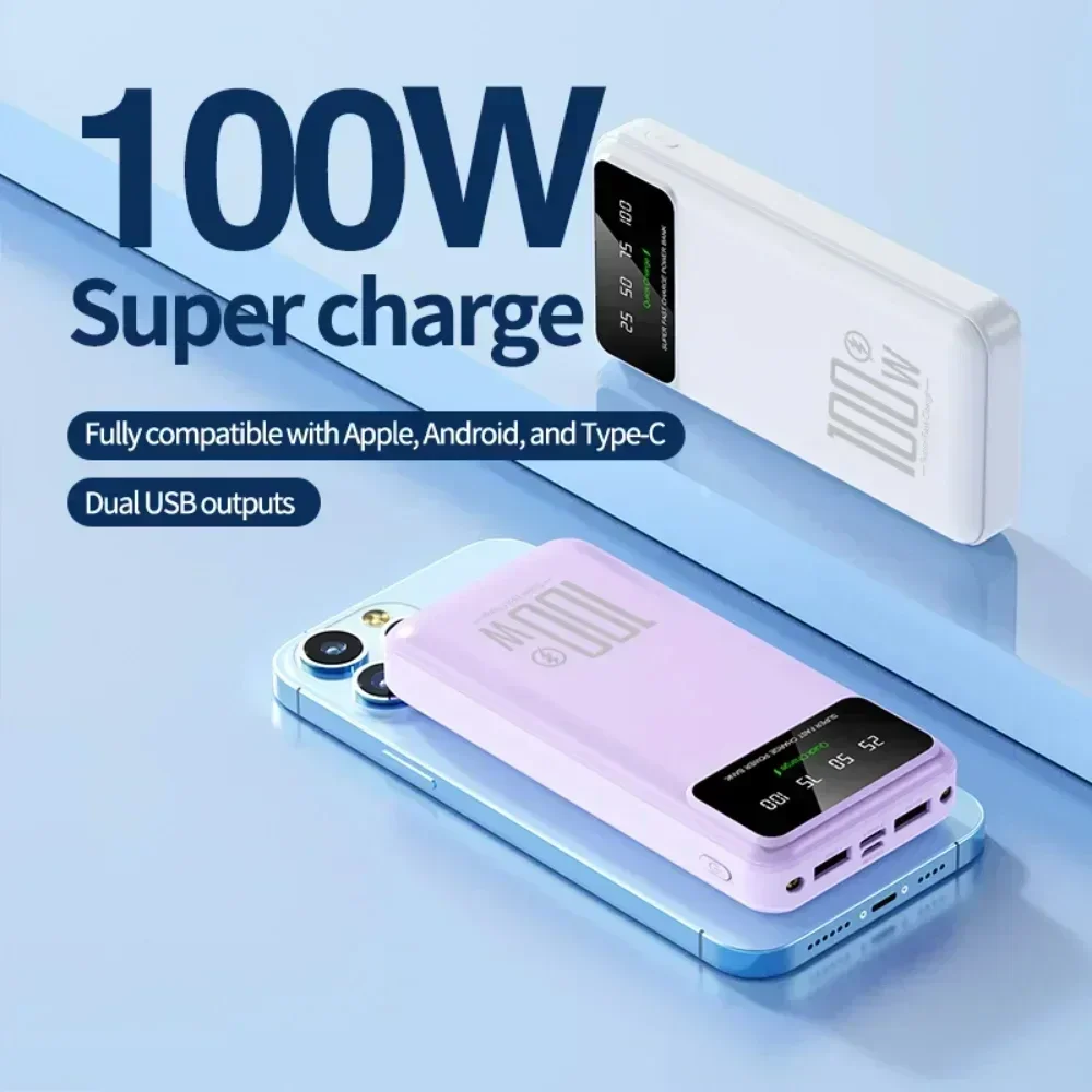 50000mAh haute capacité 100W charge rapide batterie externe chargeur Portable batterie Powerbank pour iPhone