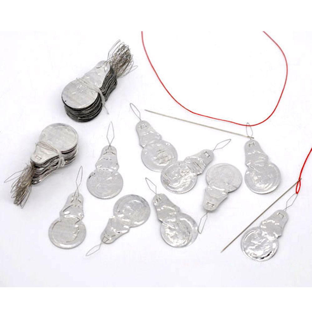 50pcs Silver Tone Wire Loop Diy Needle Threader Stitch Insertion Hand Machine Sewing Tool Sliver Thread Leading Tools