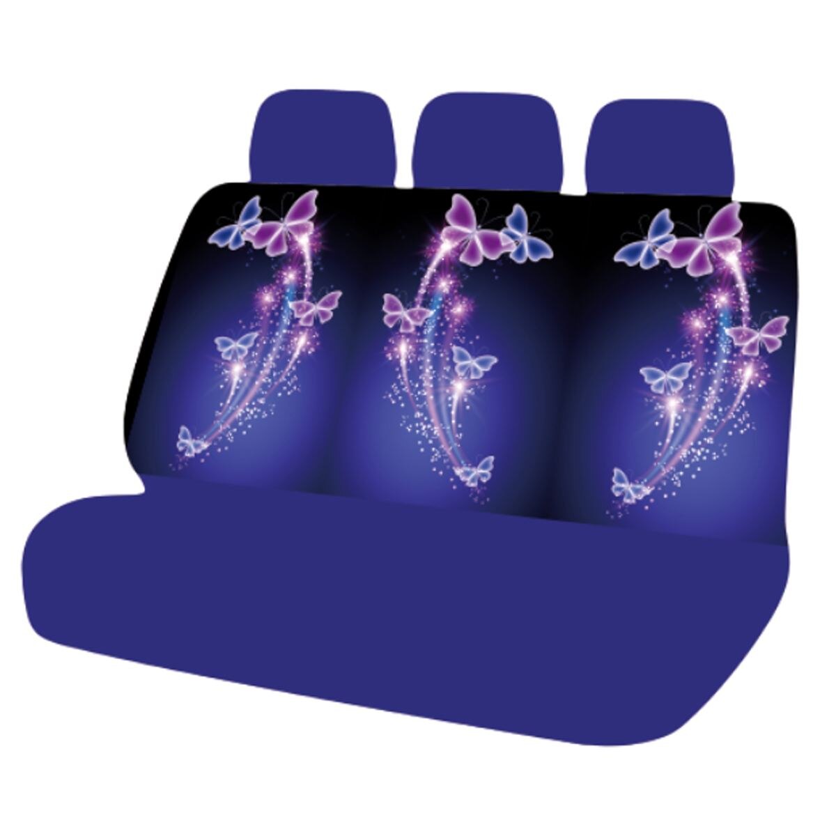 2/7Pcs Full Set Car Seat Covers Universal Butterfly Print Waterproof Seat Cushion Protector Set Van Auto Interior Accessories