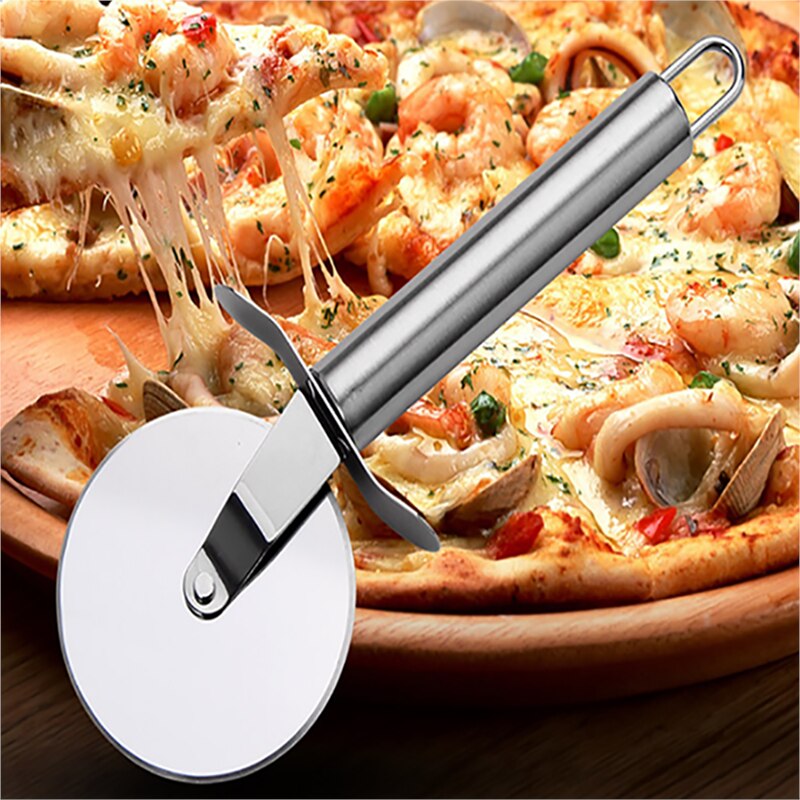Edelstahl Pizza Cutter Doppel Roll Pizza Cutter Gebäck Pasta Teig Crimper Küche Pizza Werkzeug