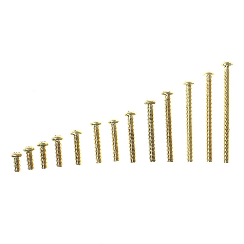 10Pcs M4 Copper Machine Screws Machine Pan Head Brass Screws