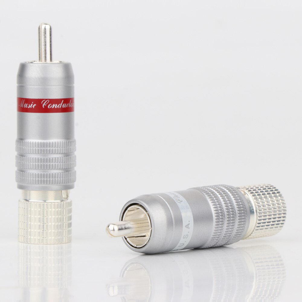 8Pcs R1728 Silver Plated RCA Connector RCA Plug RCA Male Interconnect Cable Plug Hifi RCA Jack