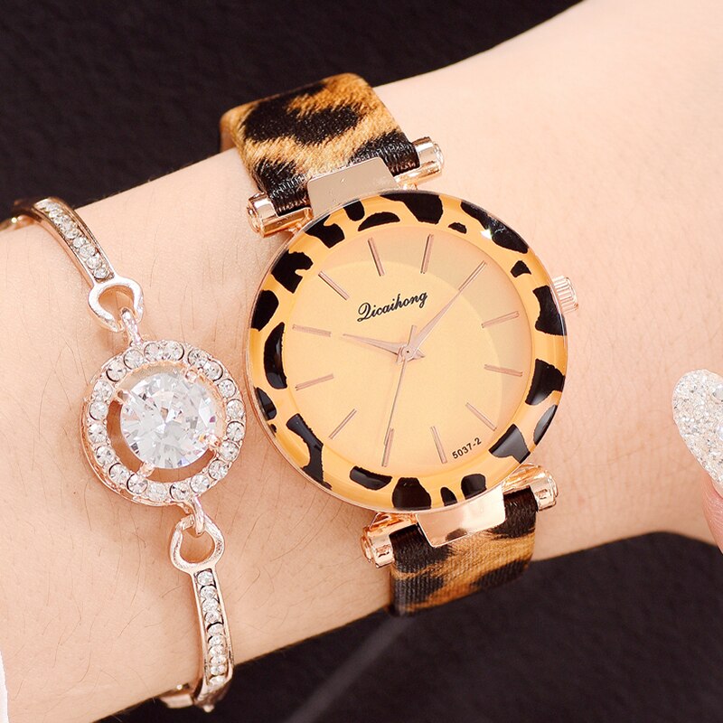 Kvinder ure billige leopard print læder dame armbånd ur casual quartz armbåndsure ur relogio feminino