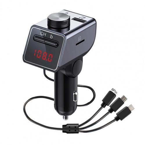 Q18/18S Auto Bluetooth MP3 Dual Usb Knop Charger Abs In-Car Fm-zender Voor Auto fm-zender Voor Auto: 4
