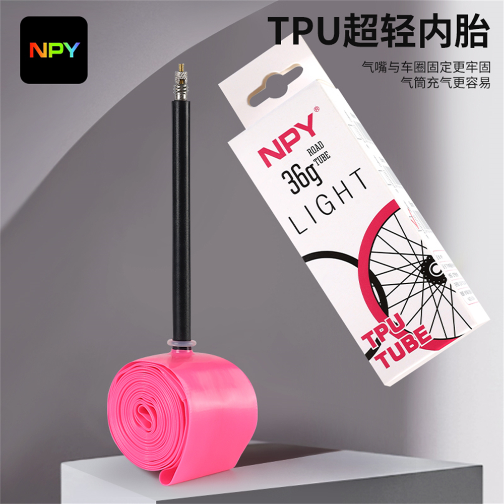 NPY Tpu Rennrad Innenrohr 19g 28g 36g 43g 700C X18 25 28 32 35 37 40 Rennrad TPU Material Reifen 65mm Länge Französisch Ventil