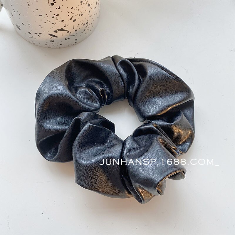 Scrunchies negros temperamento para Otoño/Invierno, lazos para el cabello a la , soporte para cola de caballo, banda elástica para el cabello, accesorios para el cabello coreanos para mujeres y niñas: 11-Large