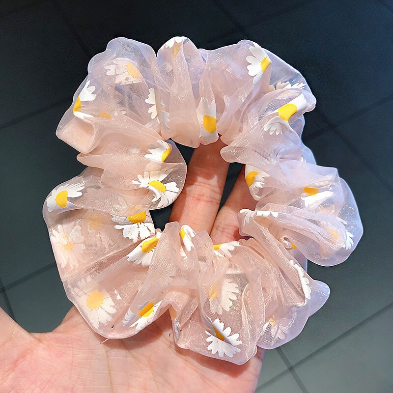 Diadema de margaritas de malla para niña, lazos para el pelo, accesorios para cabello de mujer, tocado