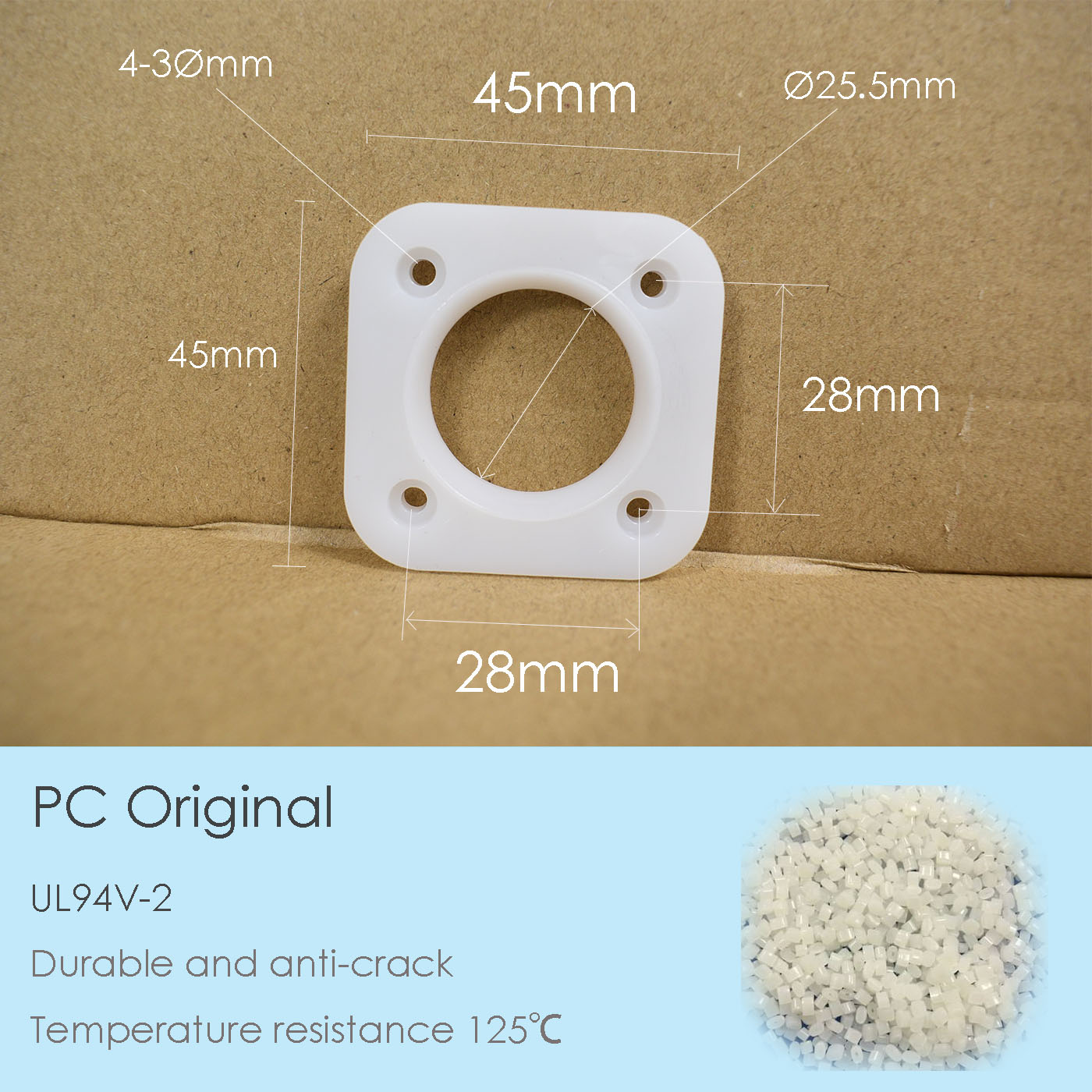 High Power 2828 COB Light Sorce Fixing Plate Extra Thick PC Holder Strong Holding Force LED DIY Plastic Fixture for Photograph