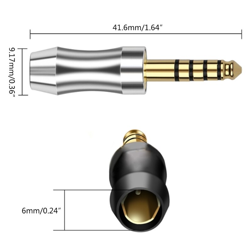 2 uds auricular de 4,4mm Plug para mejor de sonido experiencia 5 Pole Stereo auriculares con clavija de Audio adaptadores