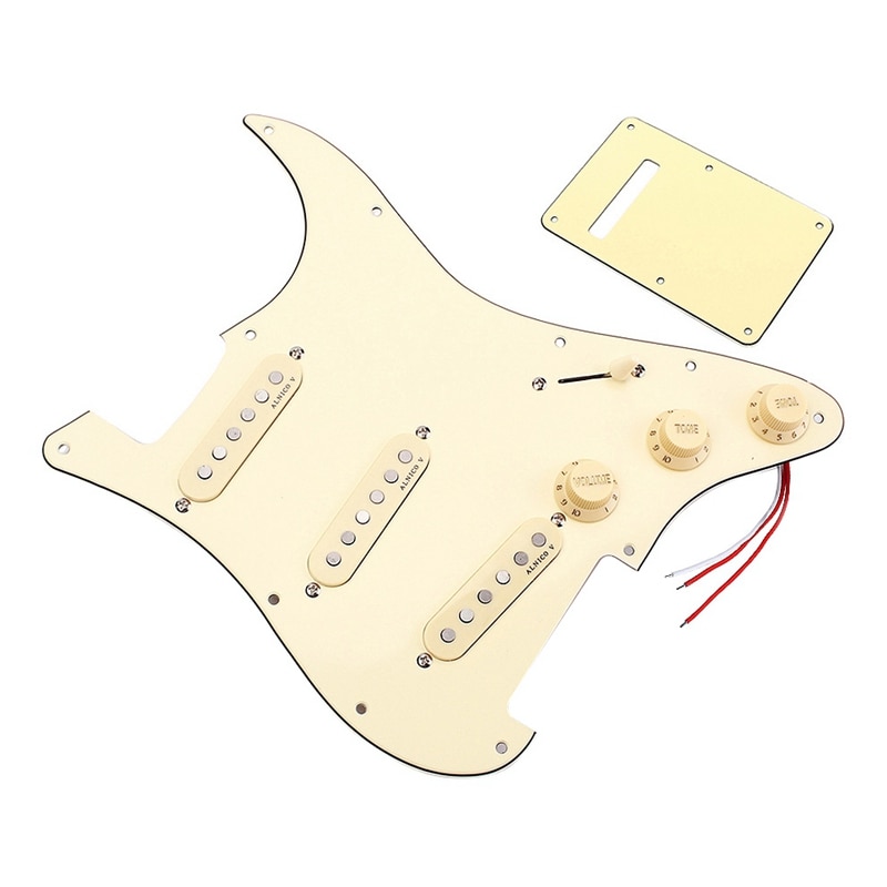 Loaded Prewired SSS Alnico 5 Alnico V Pickups Pickguard Set for Strat Guitar: Default Title