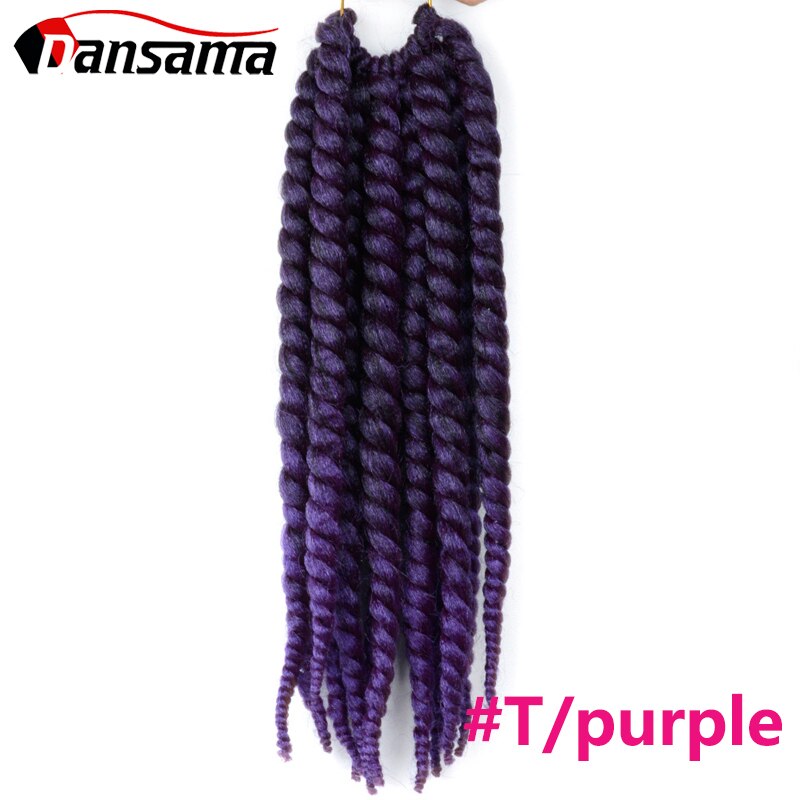 Dansama Senegalese Twist Crochet Hair Extensions twist hair Natural False Hair Locs 14 Inch 12 Strands Blonde Ombre: T1B/Purple / 1Pcs/Lot