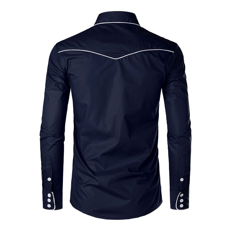 Western Cowboy Borduren Shirts Mannen Casual Lange Mouwen Slim Fit Shirt Mannelijke Bruiloft Sociale Mannen Club Prom Chemise homme
