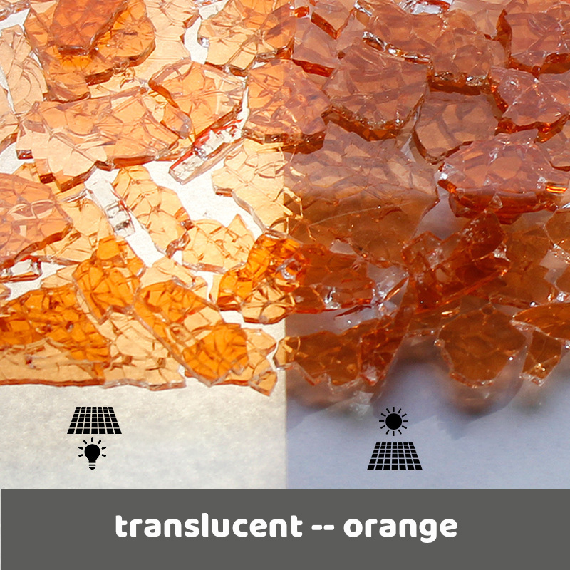 600g/21.16oz fragmentos de vidro translúcido mosaico telhas mulit cor espelho quebrado peças de vidro telha diy artesanato crack material: translucent orange