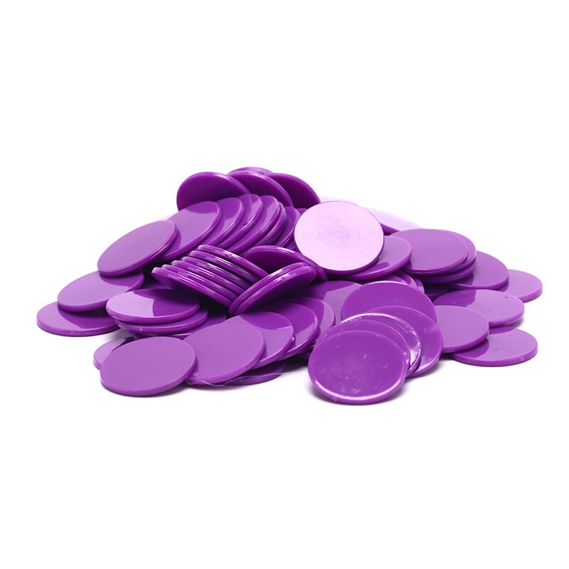 9 colores 25mm 100 unids/lote fichas plásticas de póker Token diversión familia Club juegos de mesa juguete Casino Bingo marcadores: purple