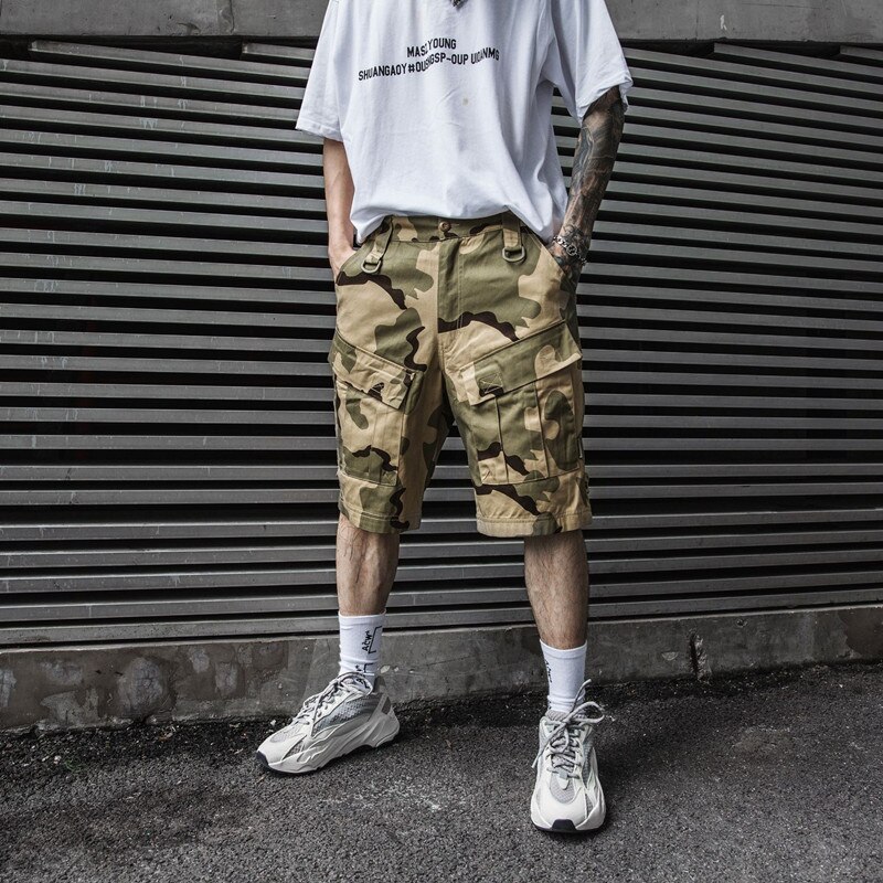 Pantaloncini traspiranti leggeri da esterno per uomo estivi pantaloni corti da allenamento per escursionismo da campeggio resistenti ai graffi ad asciugatura rapida: Sansha camouflage / XXL