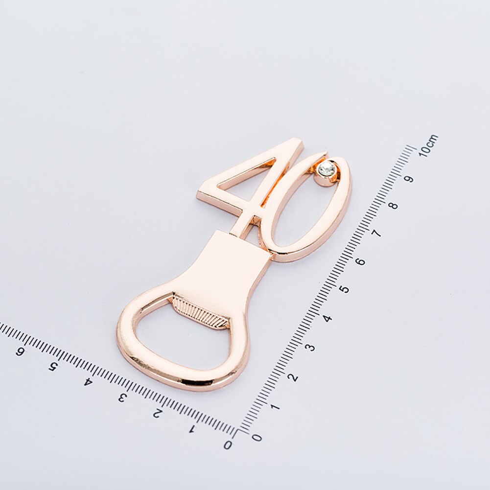 Numbers Bottle Opener with Diamond Beer Wine Opener Wedding Anniversary 30 40 50 60 Years Old Party Decoration: 40