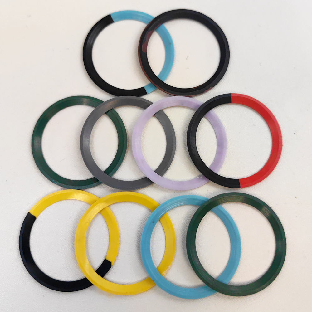 Inserto de bisel de reloj GMT luminoso azul de 38mm apto para SKX007 SRPD GMT caja de reloj NH35 piezas de anillo de inserción de bisel de cerámica