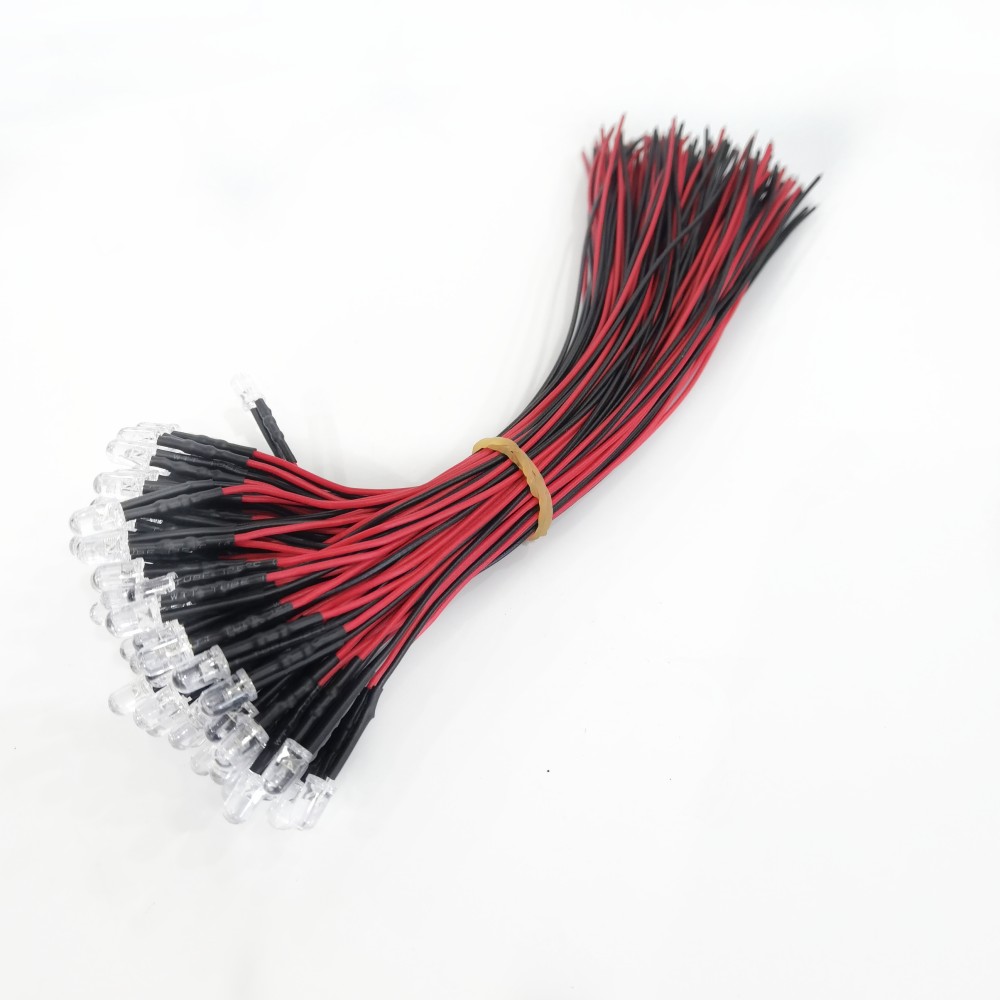 5V 12V 24V 20pcs lot 20cm Pre Wired 5mm LED Light Lamp Bulb Prewired Emitting Diodes For DIY Home Decoration