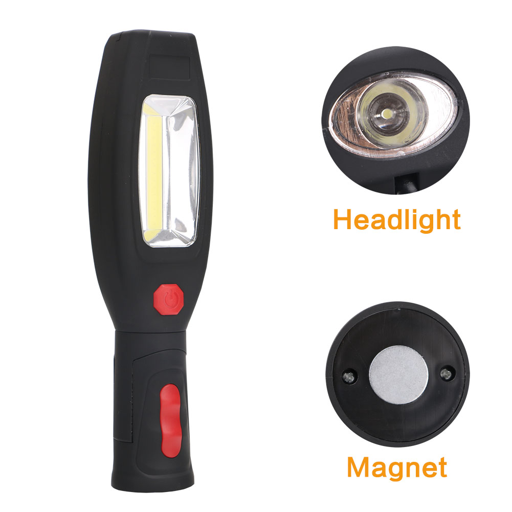 Strong Magnet USB Charging Torch Lamp 2 Modes Rechargeable Flashlight With Car Charger Super Bright COB LED Working Lamp