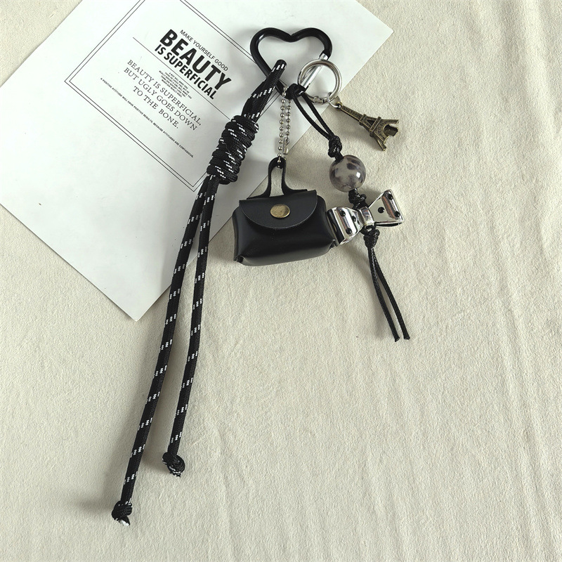 Ins Sweet Cool Style Bag Hanging Decoration Phone Case Pendant Keychain Decoration Hanging Chain Bag Accessorie: WHITE